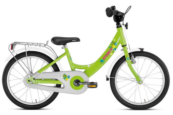 Racer kinderfiets 18 inch in de kleur groen.