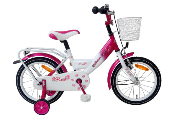 Yipeeh kinderfiets roze-wit 16 inch