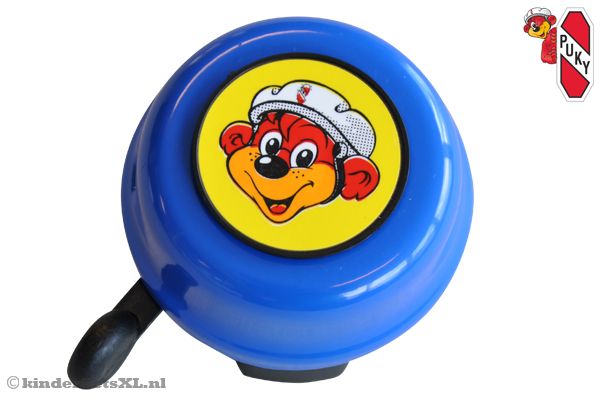 Blauwe fietsbel van Puky.