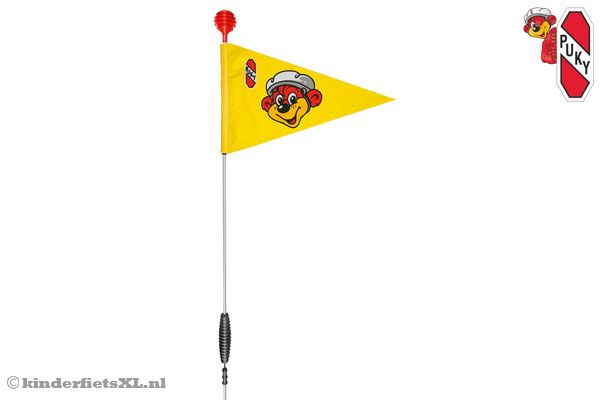 De veiligheidsvlag in de kleur geel van Puky.